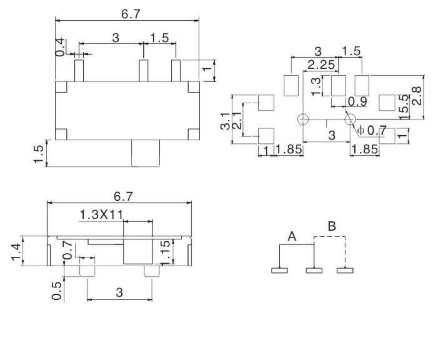 MSK-01H拨动开关