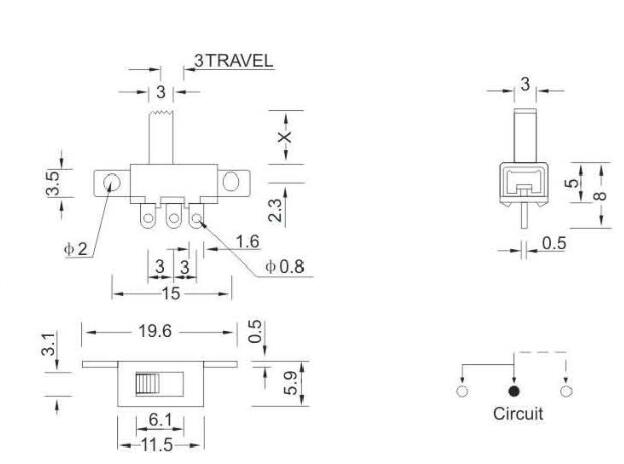 SS-12F55(1p1t)拨动开关