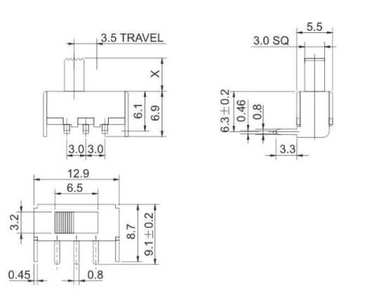 SS-12F23(1p2t)拨动开关