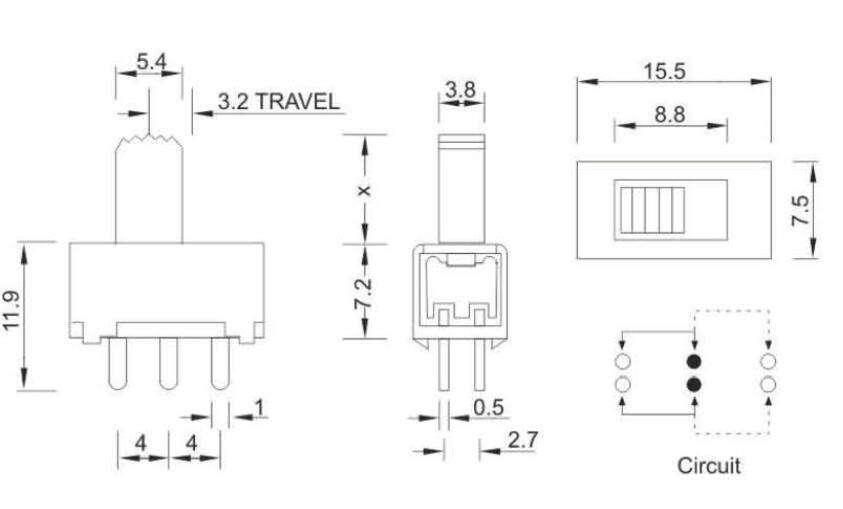 SS-22F24(2P2T)拨动开关