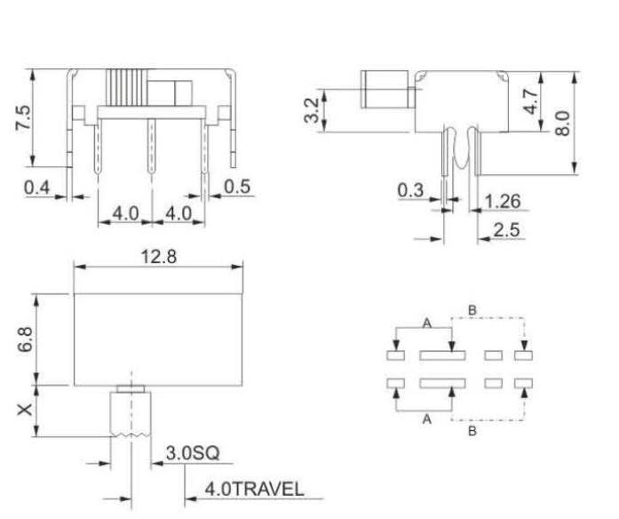 SK-22H07(2P2T)拨动开关