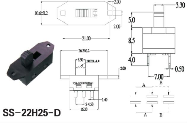 SS-22H25-D拨动开关