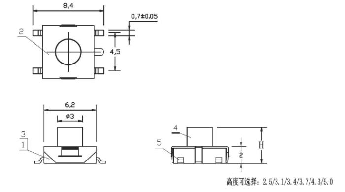 五脚轻触开关尺寸图.jpg